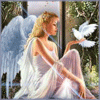 Девушка ангел с голубем на аватарку