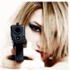 Ава девушка с пистолетом