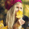 Осень, девушка, желтый лист