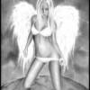 Черно белые секси девушка ангел