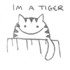 Рисованный карандашом кот