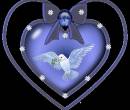 Анимация сердца с белым голубем