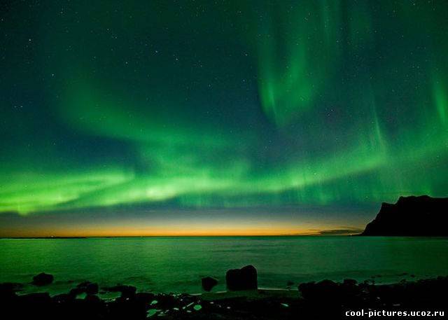 Пейзаж северного сияния