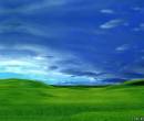 Зеленая природа и голубое небо