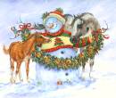 Картинка снеговик и лошади