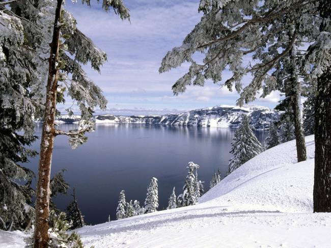 Фото зимнее озеро
