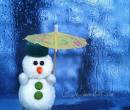 Снеговик под зонтом
