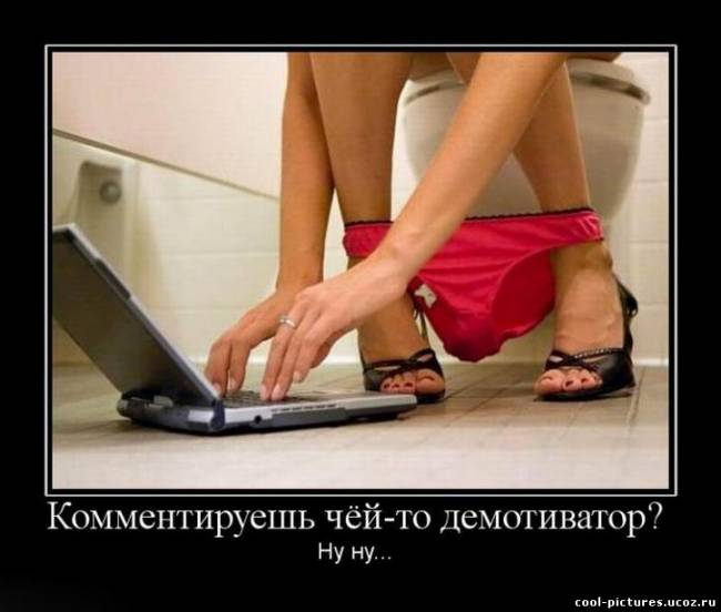 Демотиватор про девушку в туалете
