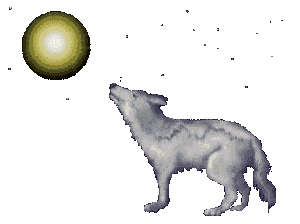 Анимашка волк воет на луну