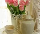Чай, тюльпаны, цветы, утро