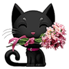 Ава котенок с цветами
